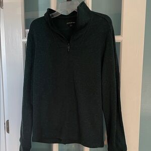 Banana Republic Factory Men's Dark Green Zip-Up Sweater